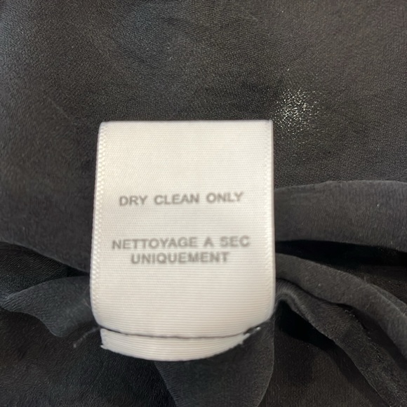 NWOT Joie black georgette finish silk fully lined v neck long sleeve blouse - Picture 13 of 13